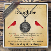 Thumbnail for Memory of Your Daughter Compass Necklace - Love You This Much