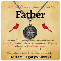 Thumbnail for Memory of Your Father Compass Necklace - Love You This Much