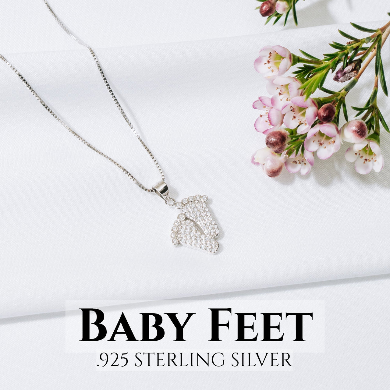 Mother of Twins Baby Feet Necklace