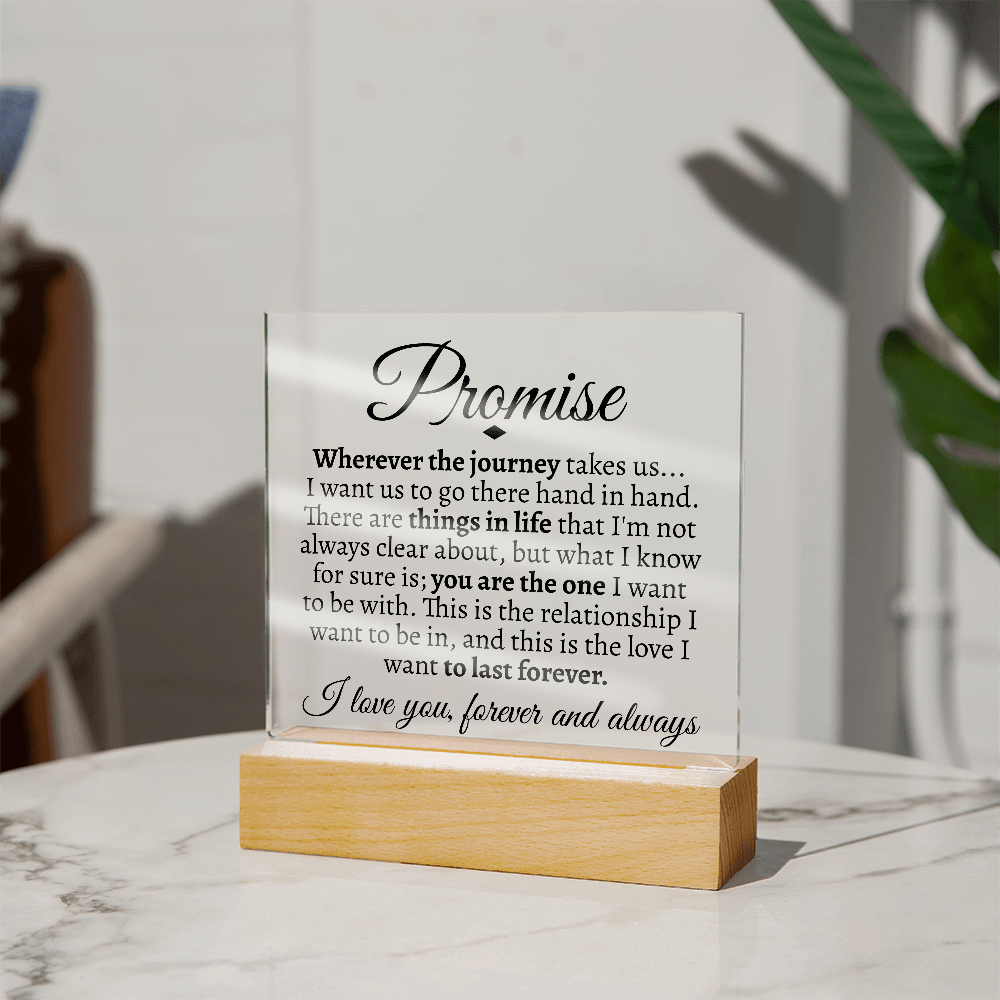 Promise "Wherever the Journey Takes Us" LED Acrylic Glass - Love You This Much