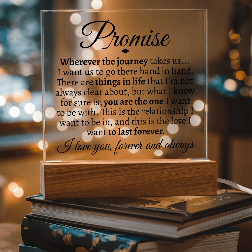 Promise "Wherever the Journey Takes Us" LED Acrylic Glass - Love You This Much
