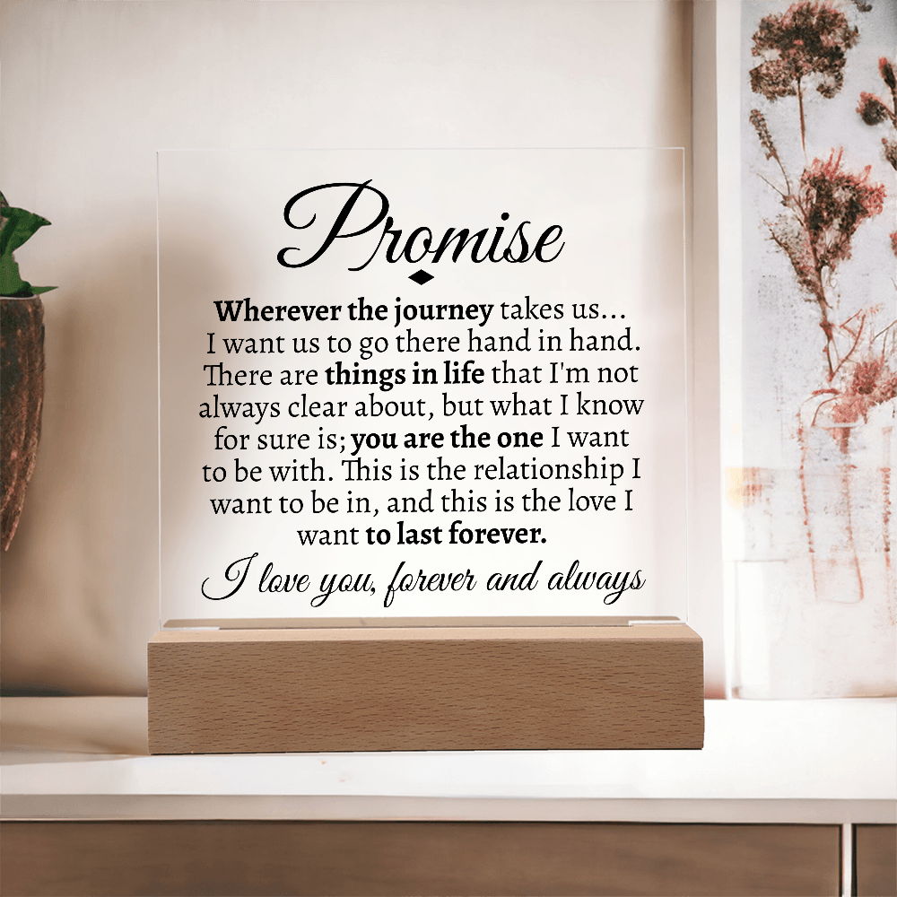 Promise "Wherever the Journey Takes Us" LED Acrylic Glass - Love You This Much
