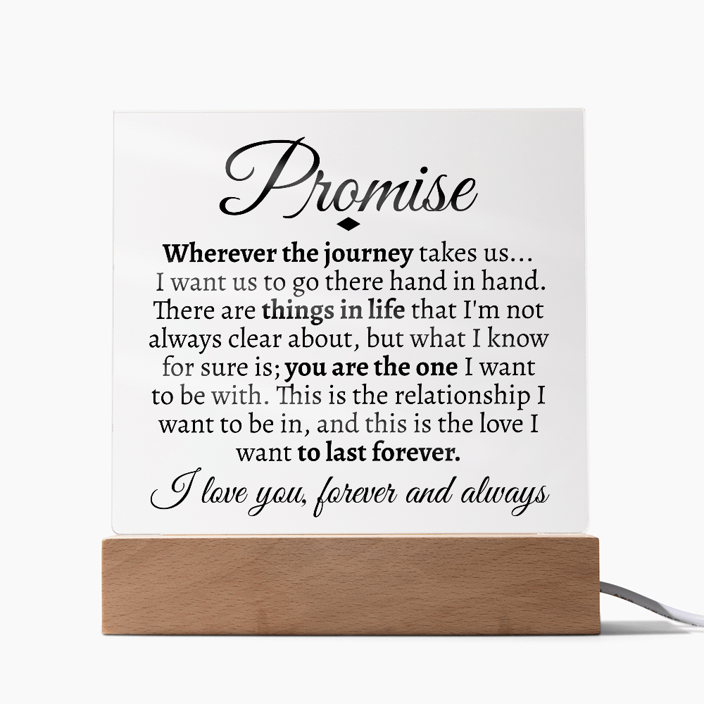 Promise "Wherever the Journey Takes Us" LED Acrylic Glass - Love You This Much