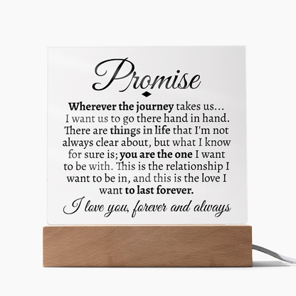 Promise "Wherever the Journey Takes Us" LED Acrylic Glass - Love You This Much
