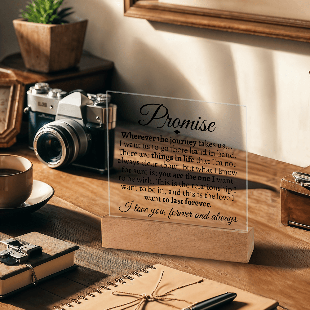 Promise "Wherever the Journey Takes Us" LED Acrylic Glass - Love You This Much
