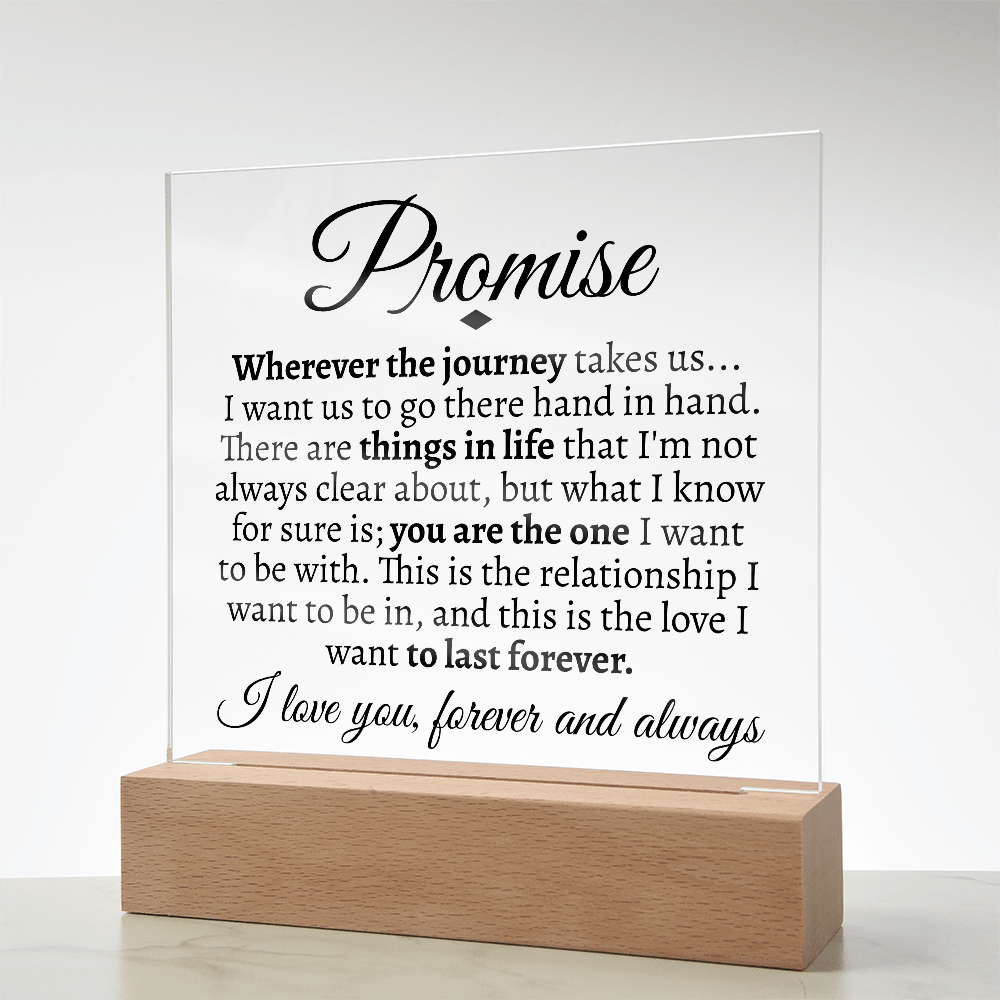 Promise "Wherever the Journey Takes Us" LED Acrylic Glass - Love You This Much