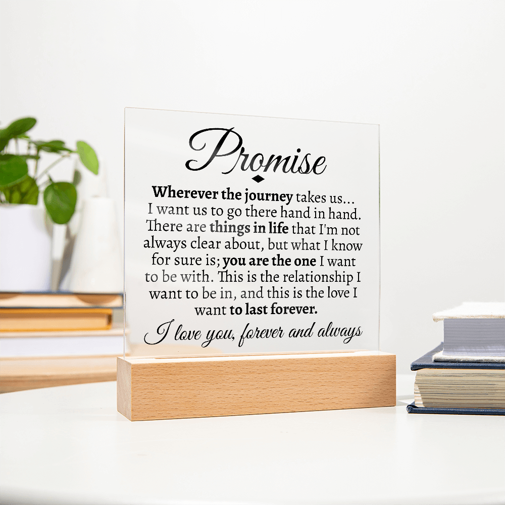 Promise "Wherever the Journey Takes Us" LED Acrylic Glass - Love You This Much