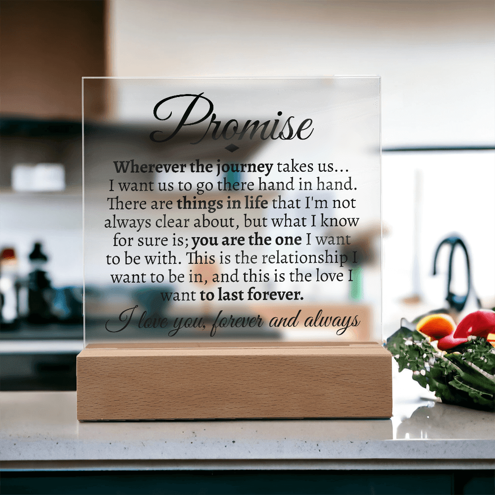Promise "Wherever the Journey Takes Us" LED Acrylic Glass - Love You This Much