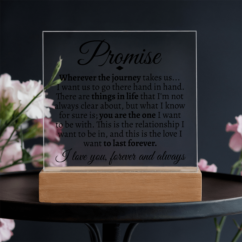 Promise "Wherever the Journey Takes Us" LED Acrylic Glass - Love You This Much