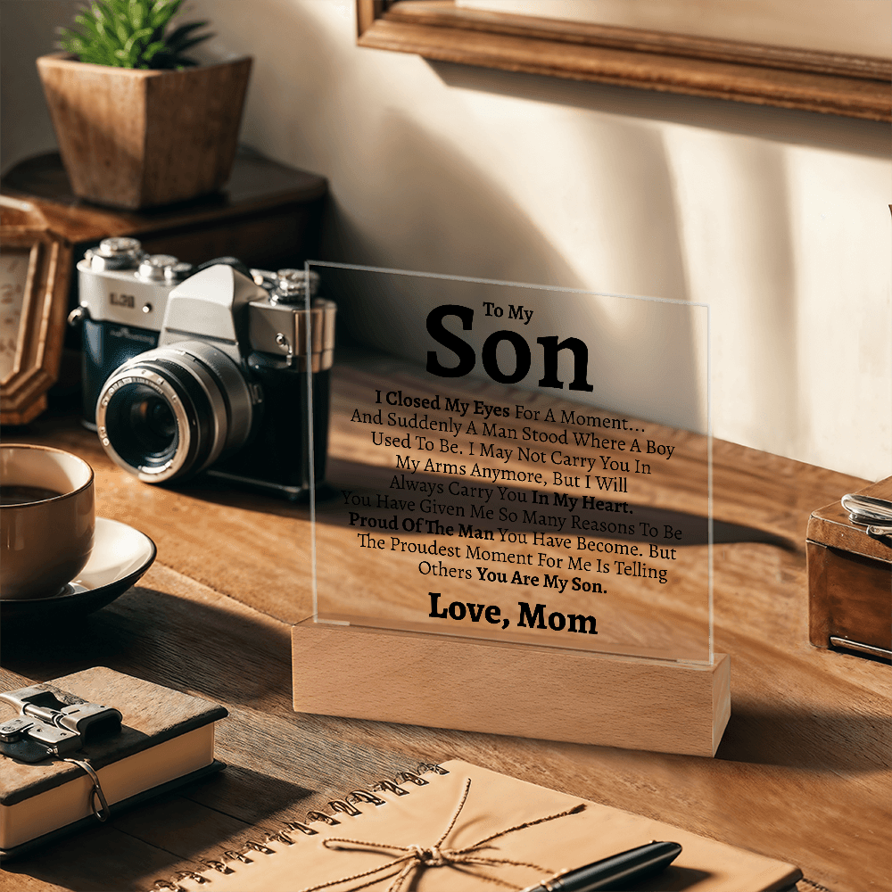 Son "Love Mom" Acrylic Keepsake - Love You This Much