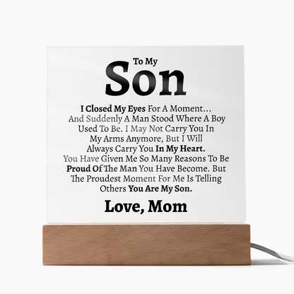 Son "Love Mom" Acrylic Keepsake - Love You This Much