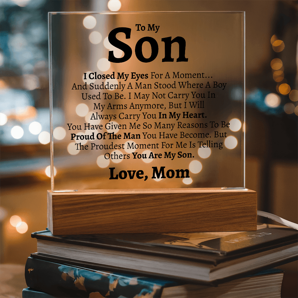 Son "Love Mom" Acrylic Keepsake - Love You This Much
