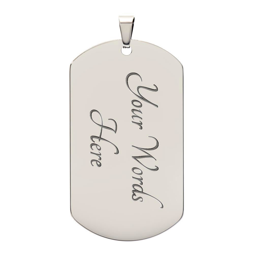 Son Love Mom Beige Dog Tag Necklace - Love You This Much