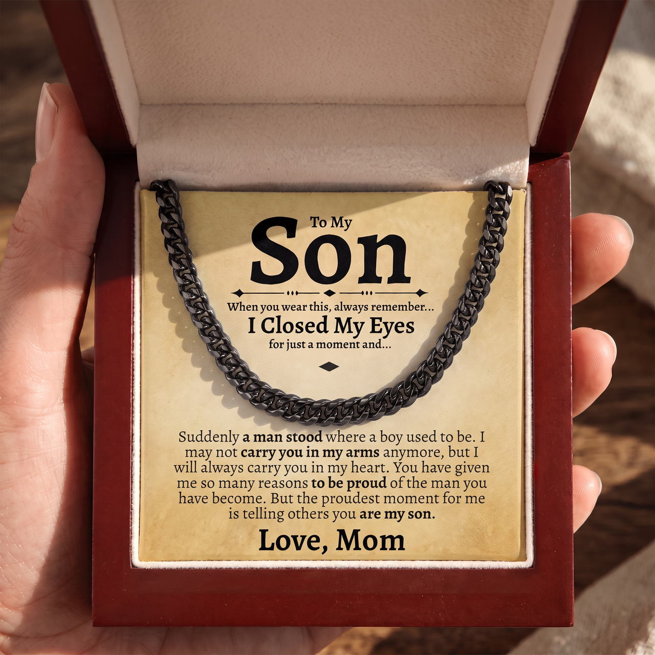 To My Son 5mm Cuban Necklace - Love Mom