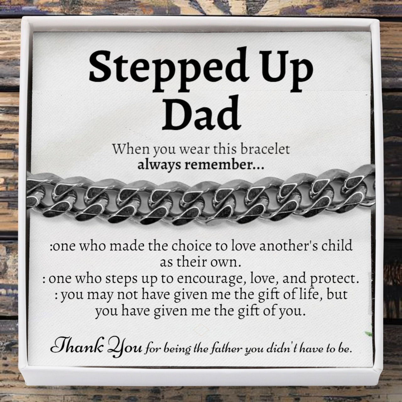 Stepped Up Dad Classic 5mm Cuban Bracelet - Love You This Much