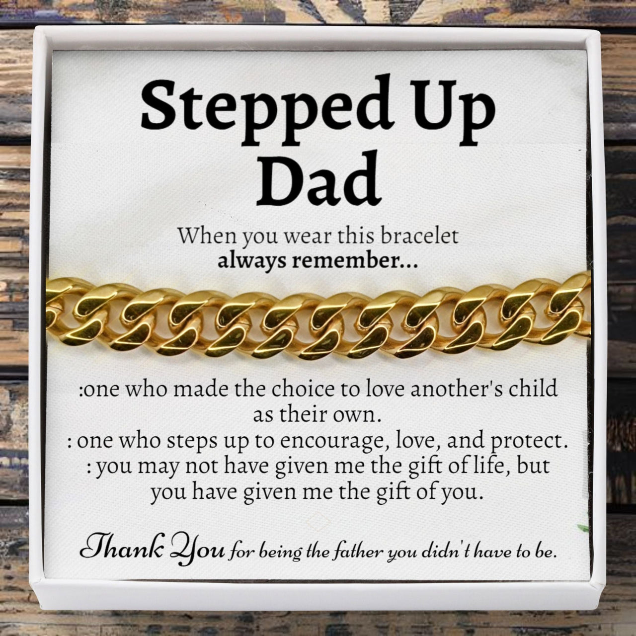 Stepped Up Dad Classic 5mm Cuban Bracelet - Love You This Much