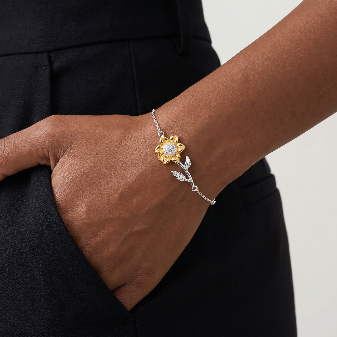 Aunt & Niece 18k Sunflower Bracelet