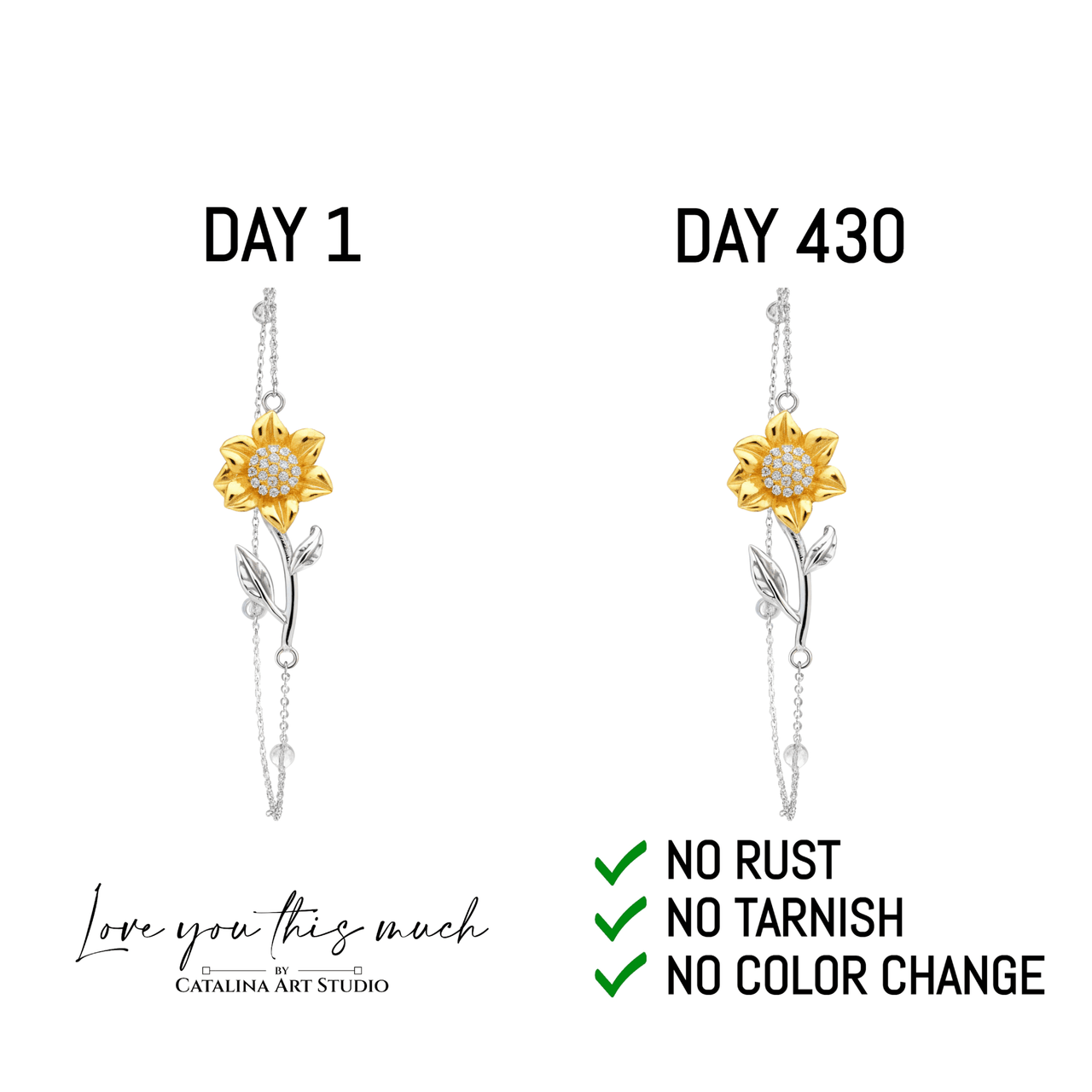 To My Aunt 18k Gold Enchanted Sunflower Bracelet - Love You This Much