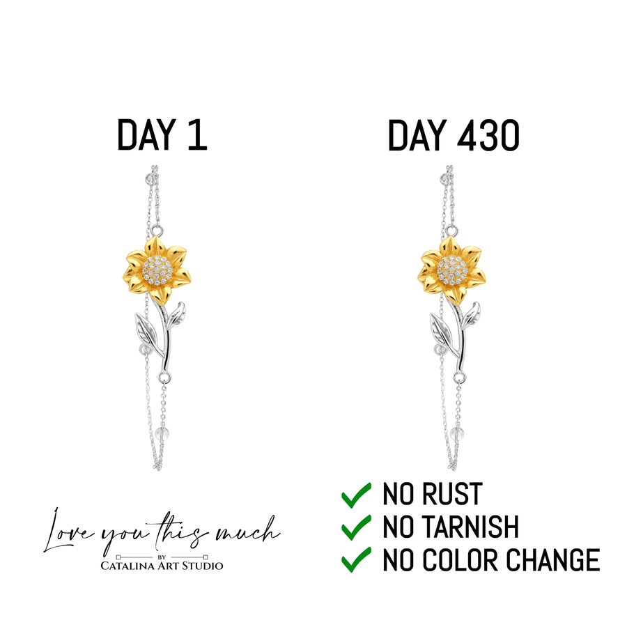 To My Aunt 18k Gold Enchanted Sunflower Bracelet - Love You This Much