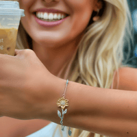 Thumbnail for To My Aunt 18k Gold Enchanted Sunflower Bracelet - Love You This Much