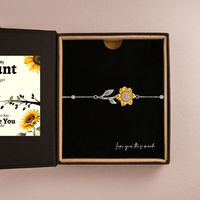 Thumbnail for To My Aunt 18k Gold Enchanted Sunflower Bracelet - Love You This Much