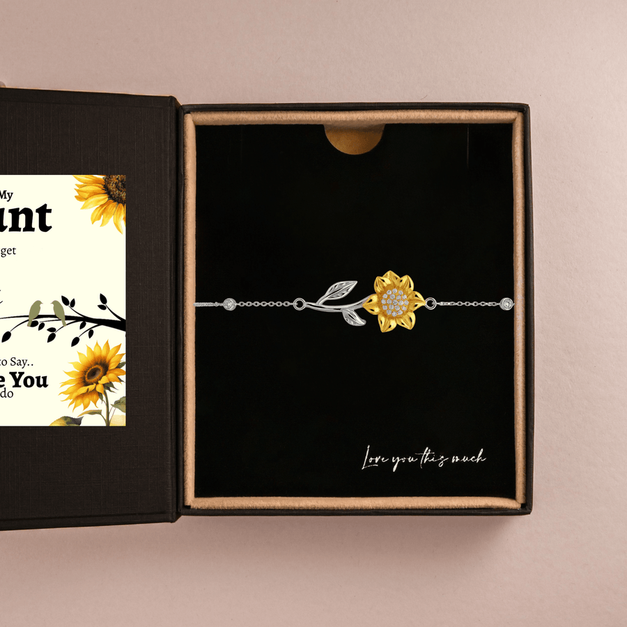 To My Aunt 18k Gold Enchanted Sunflower Bracelet - Love You This Much
