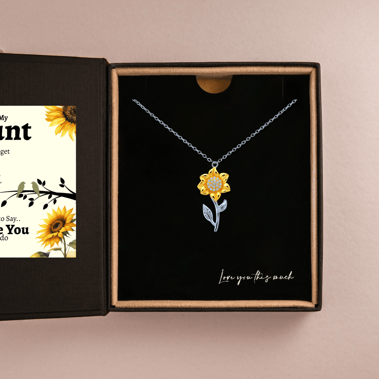 To My Aunt 18k Gold Enchanted Sunflower Necklace - Love You This Much