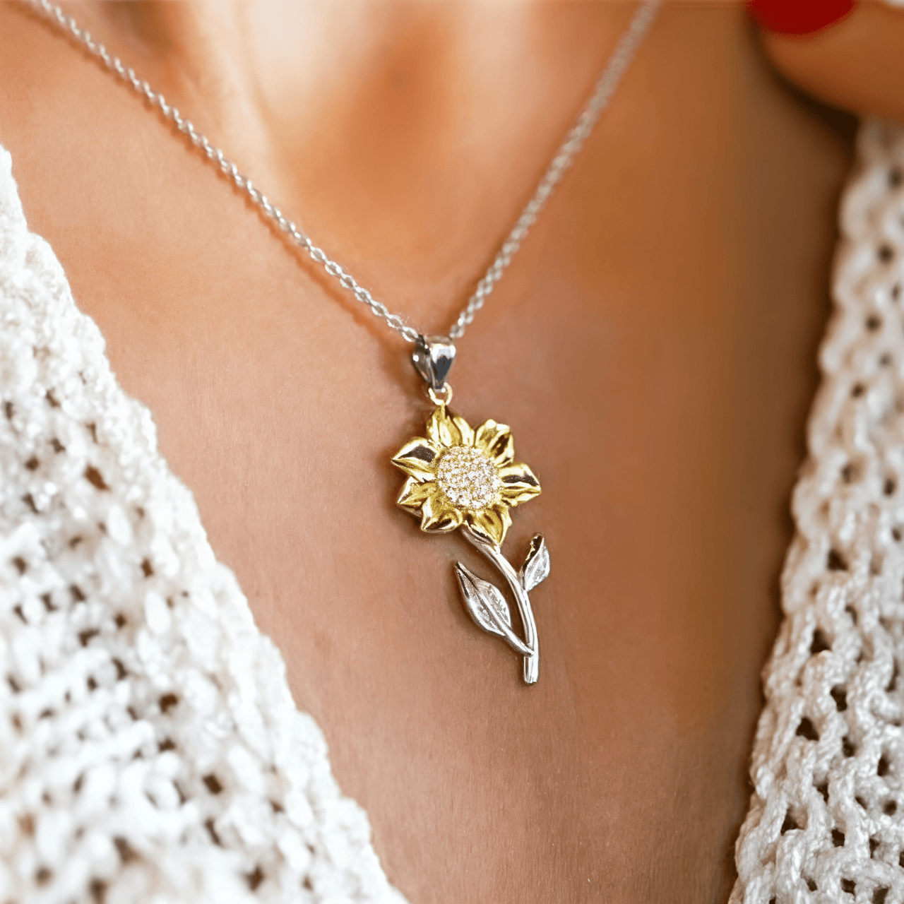 To My Aunt 18k Gold Enchanted Sunflower Necklace - Love You This Much