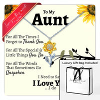 Thumbnail for To My Aunt 18k Gold Enchanted Sunflower Necklace - Love You This Much
