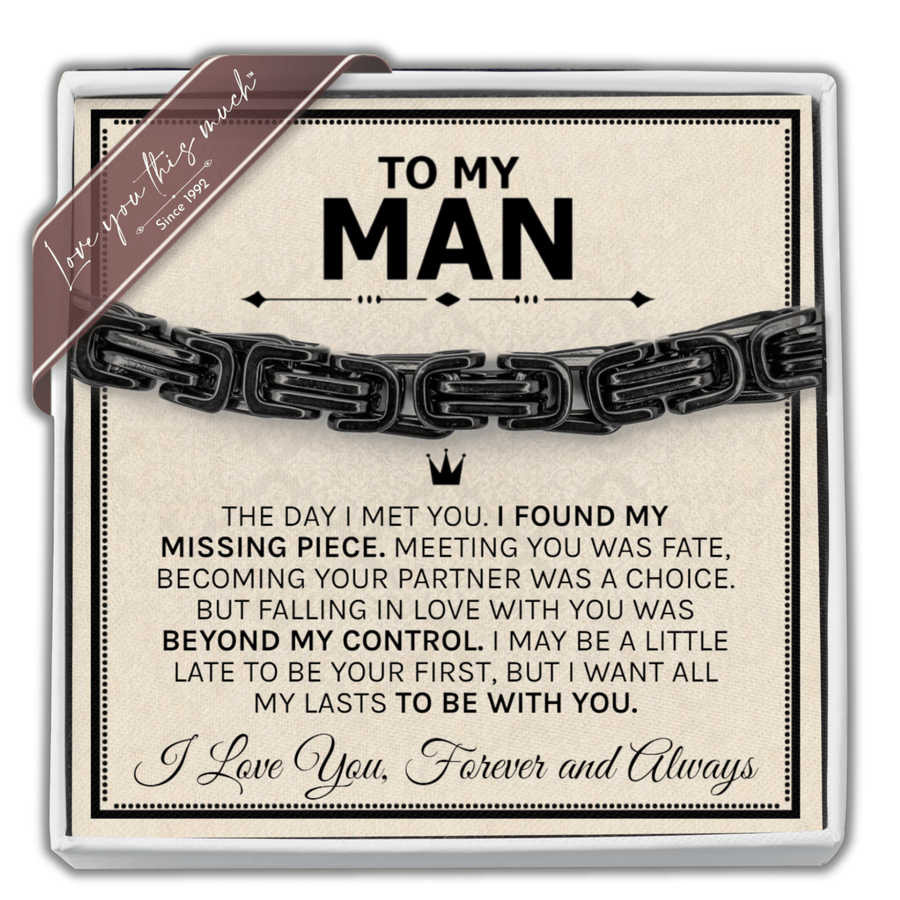 To My Man "Your Crown" 5mm Steel Bracelet - Love You This Much