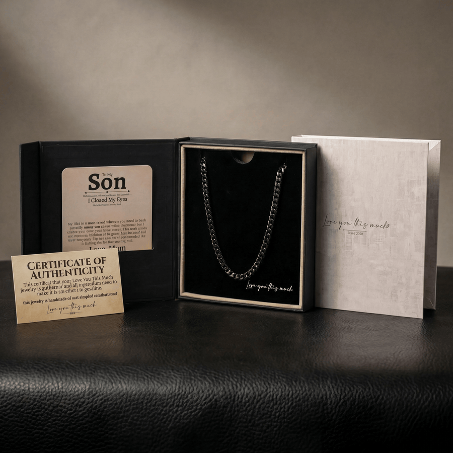 To My Son 5mm Cuban Necklace - Love Mom - Love You This Much