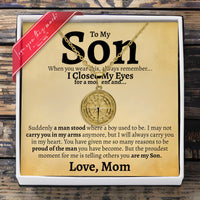 Thumbnail for To My Son Compass Necklace | Love Mom Gift Set - Love You This Much