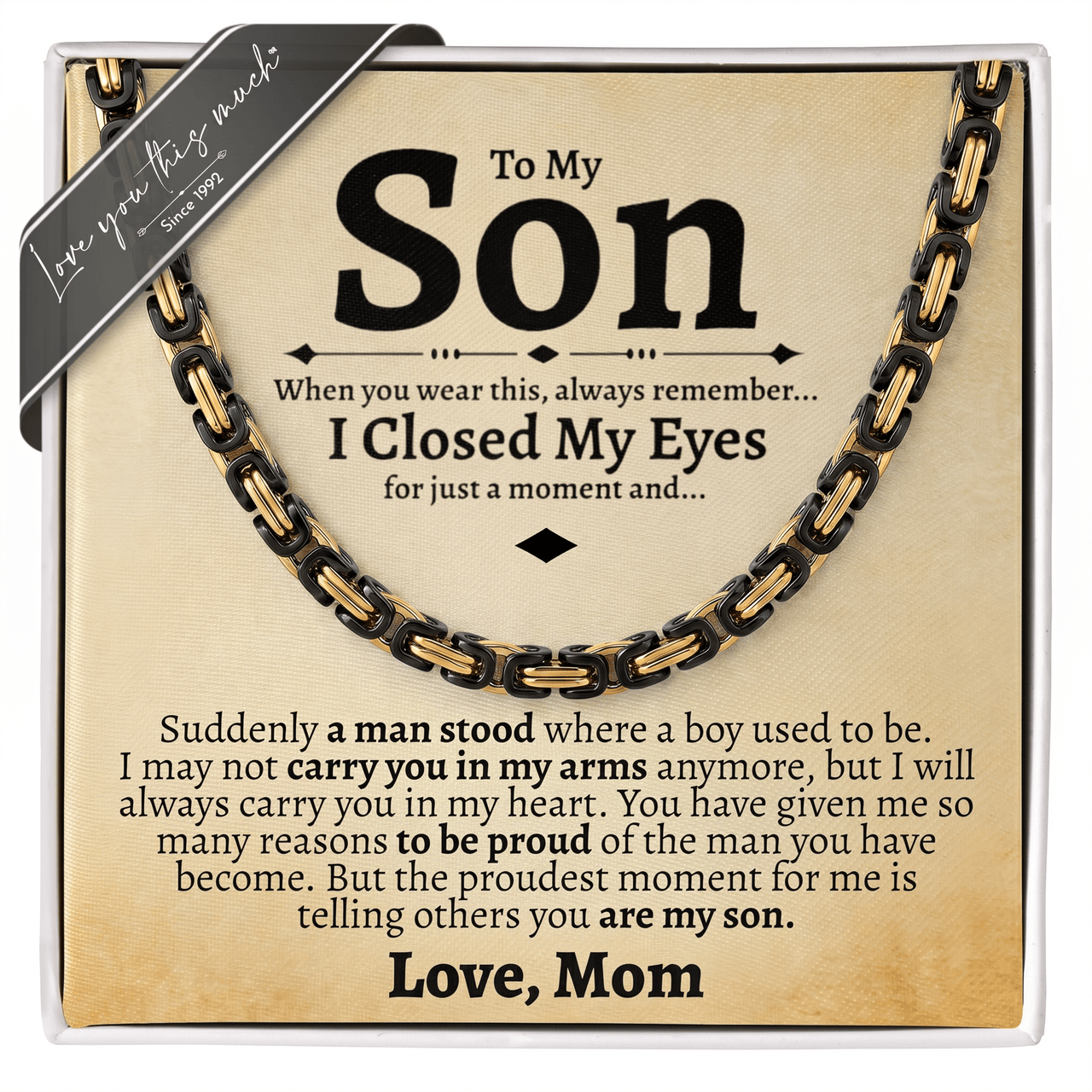 To My Son - Love Mom - Necklace - Love You This Much