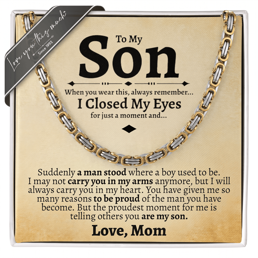 To My Son - Love Mom - Necklace - Love You This Much