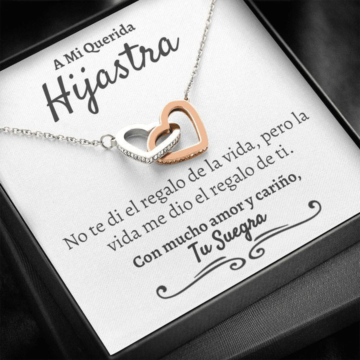 A Mi Hijastra Interlocking Hearts Necklace - Love You This Much