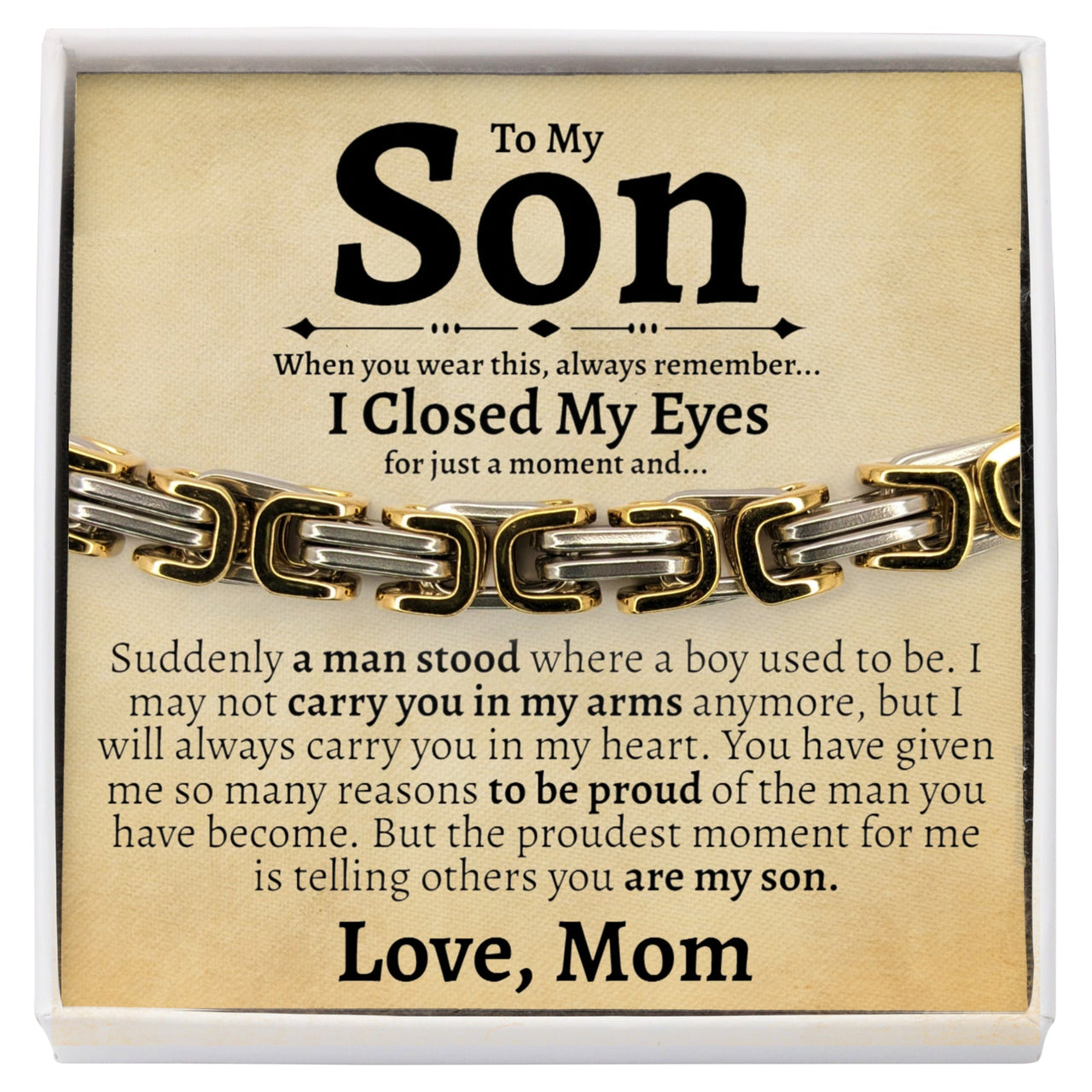 (Almost Sold Out) Son Cuban Twist Steel Bracelet | Love Mom - Love You This Much