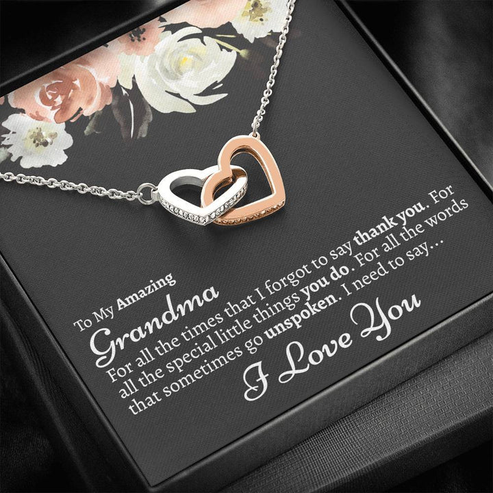 Amazing Grandma Interlocking Hearts Necklace - Love You This Much