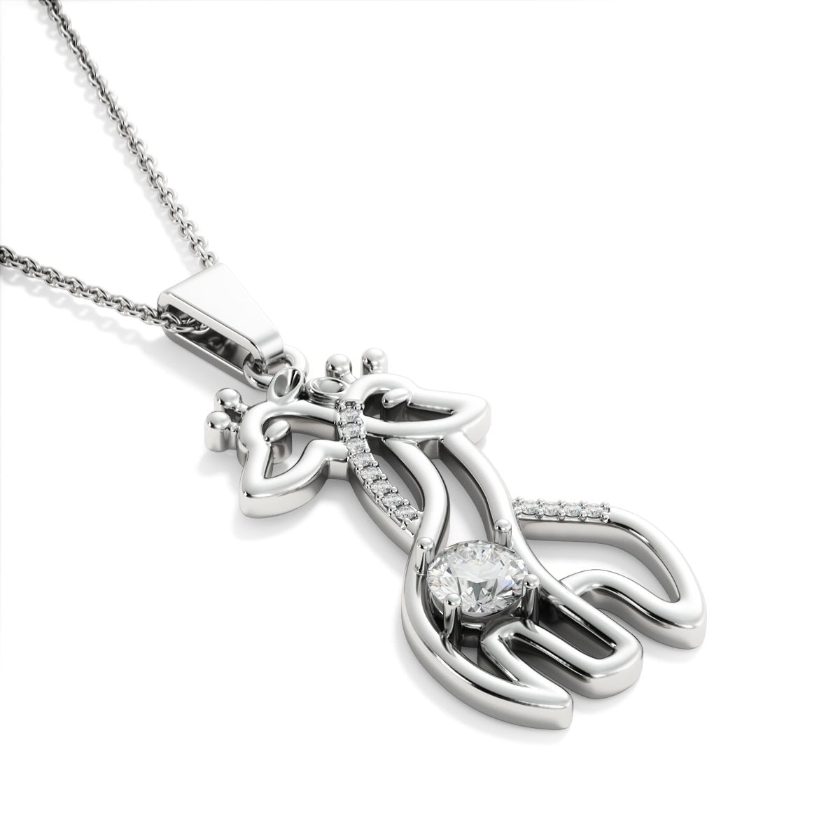 Baby to Mom Giraffe Necklace - Love You This Much