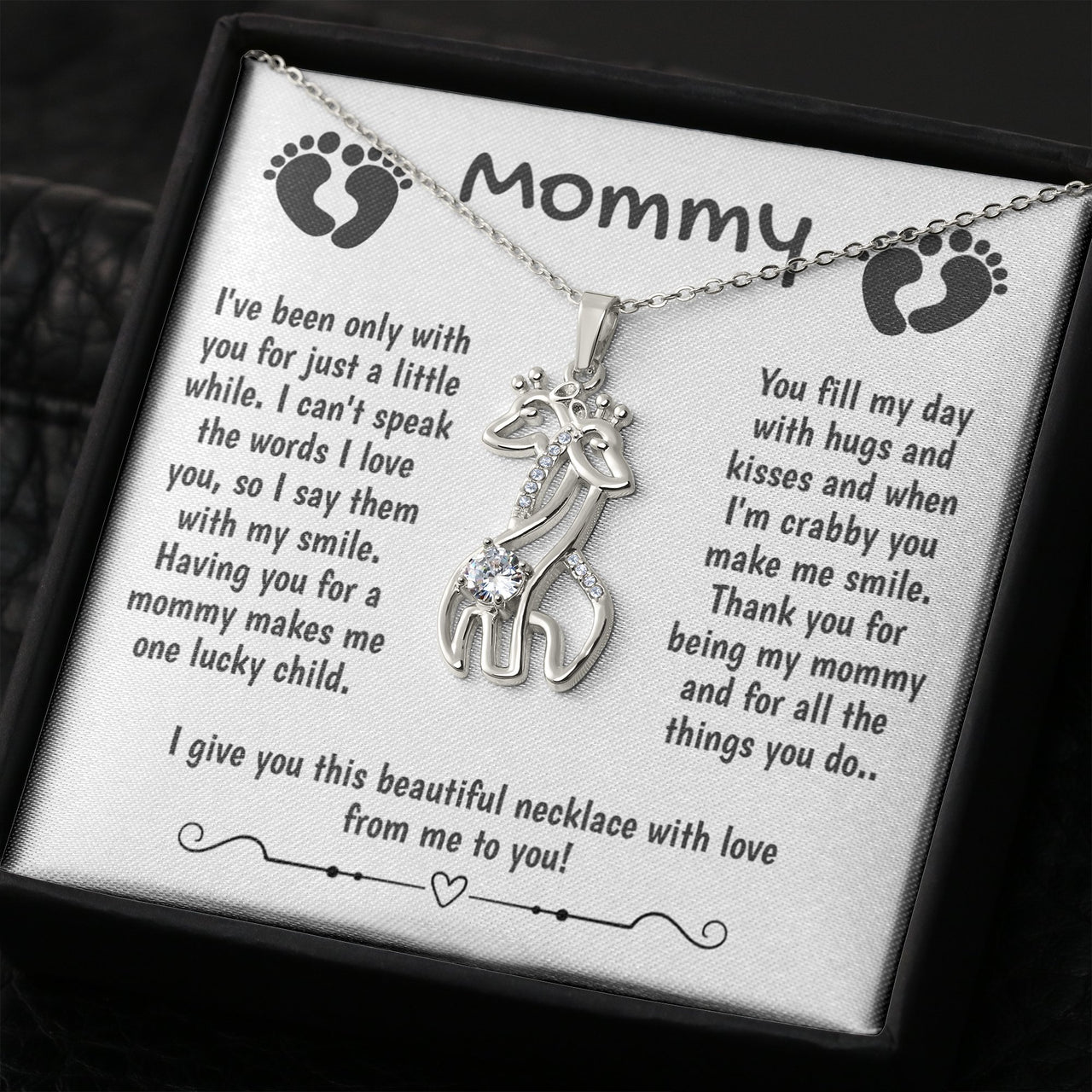 Baby to Mom Giraffe Necklace - Love You This Much