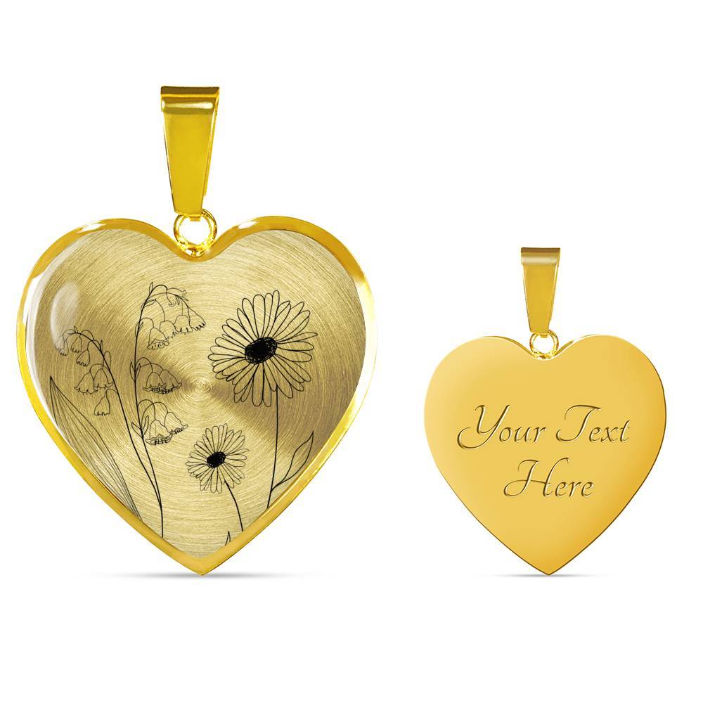 Birth Flower Heart Necklace - Love You This Much