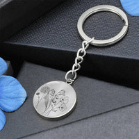 Thumbnail for Birthstone Flowers Circle Keychain - Love You This Much