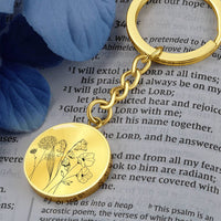 Thumbnail for Birthstone Flowers Circle Keychain - Love You This Much