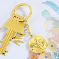 Thumbnail for Birthstone Flowers Circle Keychain - Love You This Much