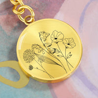 Thumbnail for Birthstone Flowers Circle Keychain - Love You This Much