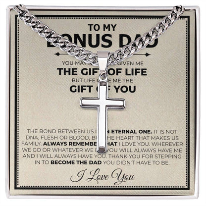 Bonus Dad Cuban Cross Necklace - Love You This Much