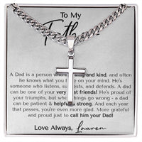 Thumbnail for Dad (From Daughter) Cross Cuban Necklace - Love You This Much