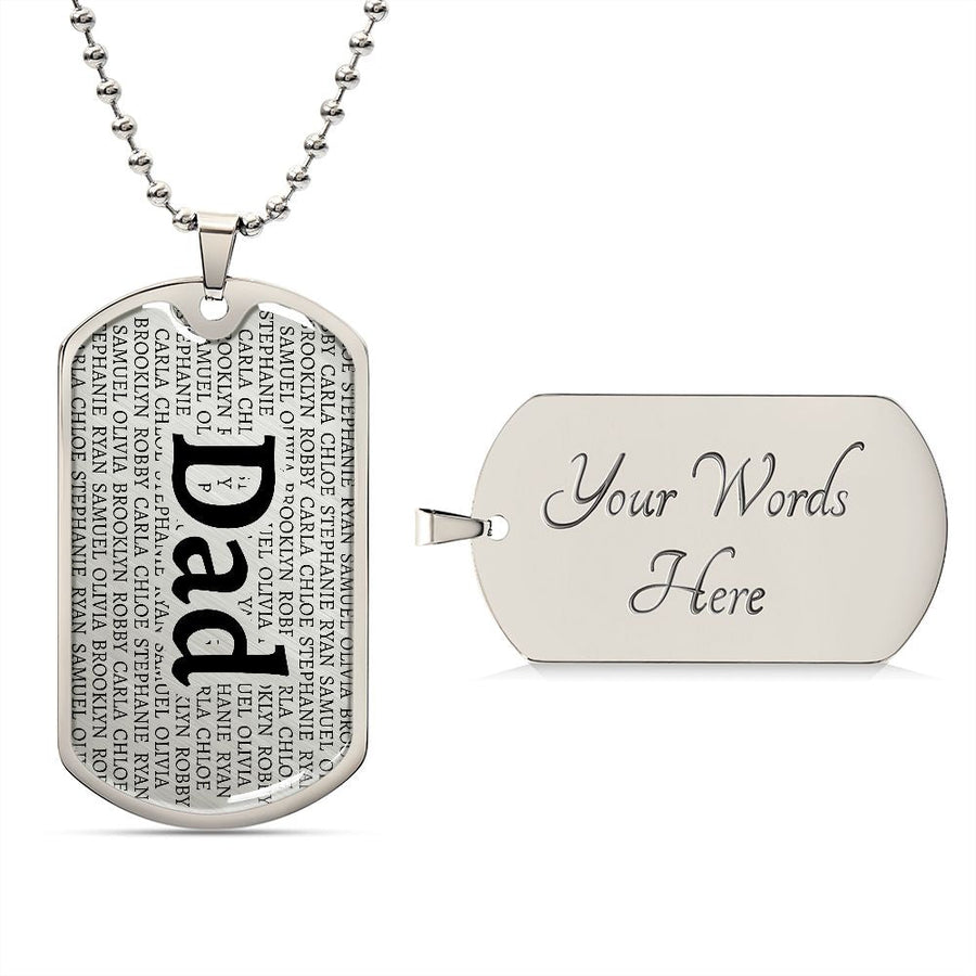 Dad Kids Dog Tag Necklace - Love You This Much