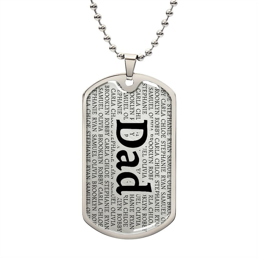 Dad Kids Dog Tag Necklace - Love You This Much