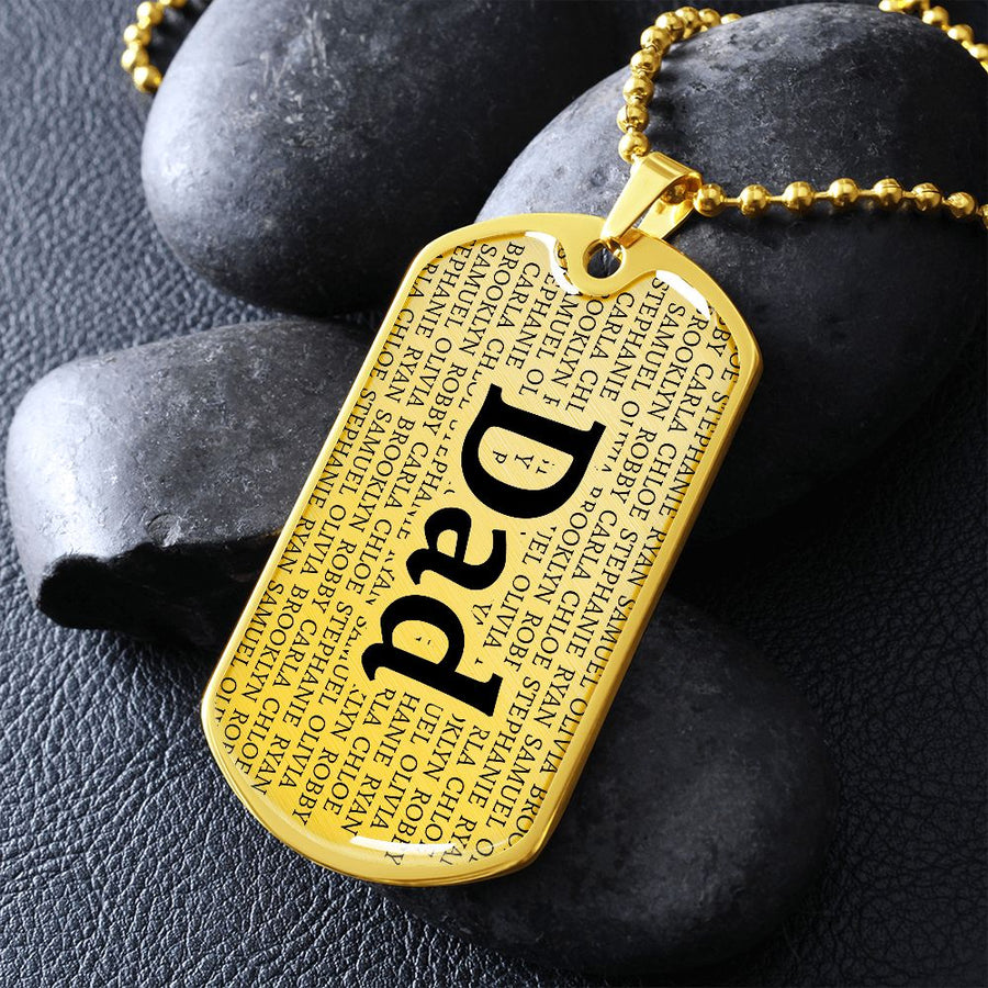 Dad Kids Dog Tag Necklace - Love You This Much