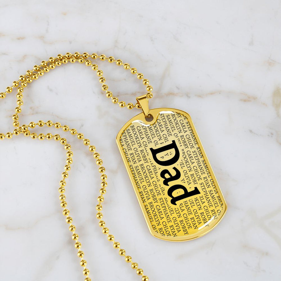 Dad Kids Dog Tag Necklace - Love You This Much